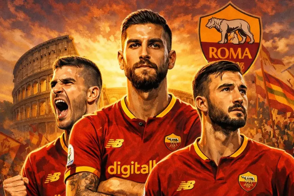 Trio Senator AS Roma: Mancini, Pellegrini, Cristante