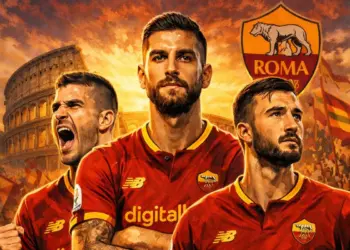 Trio Senator AS Roma: Mancini, Pellegrini, Cristante