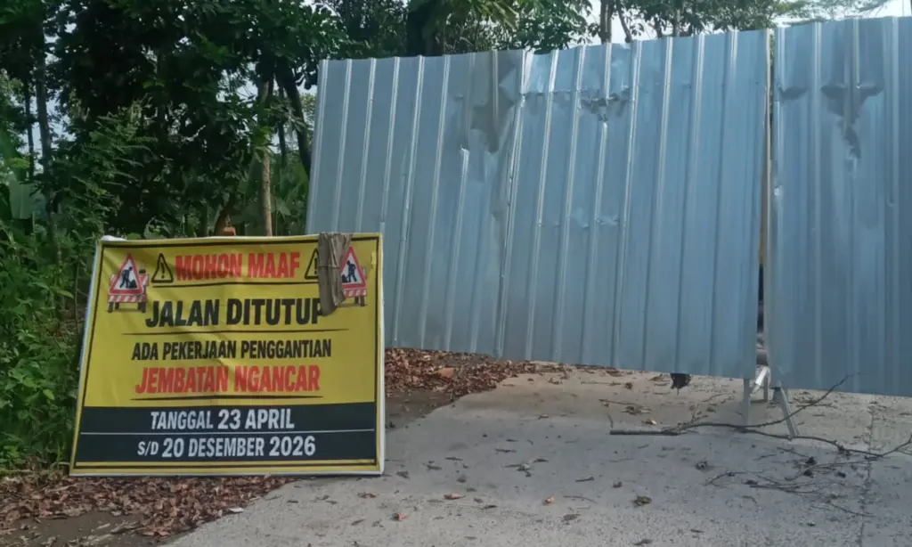 Situasi renovasi Jembatan Ngancar Klaten (Dok: Fitri Handayani)