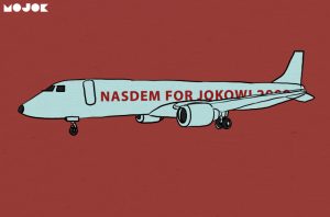 Dukungan Nasdem untuk Jokowi di Badan Pesawat Milik Surya Paloh
