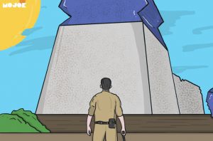 Dianggap Tidak Sesuai Syariat Islam, Karya Seni Nisan Raksasa di Probolinggo Dibongkar