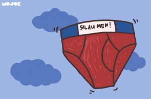 Lupa Tak Pakai Cawat, Kemaluan Terlihat Mengilat