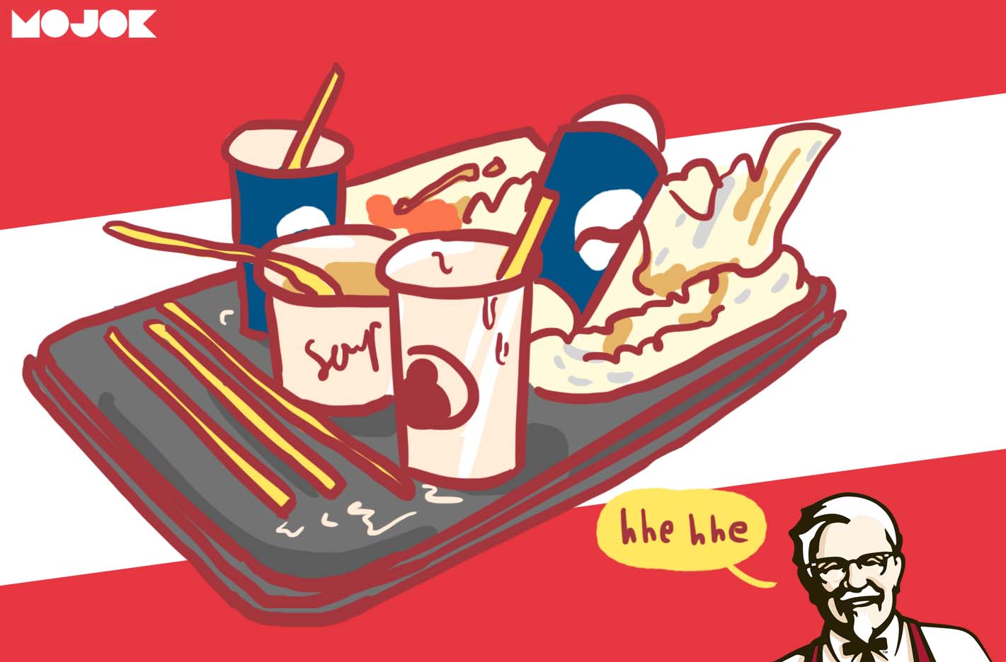 ilustrasi Kontroversi Cara Makan Nasi KFC dan Nasi McD: Digigit kayak Onigiri atau Digelar kayak di Warteg? mojok.co