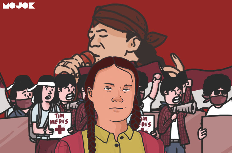 Kemarahan Greta Thunberg dan Ideologi Didi Kempot di Demo Mahasiswa MOJOK.CO