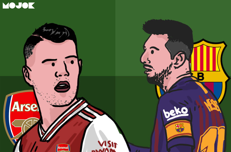Barcelona dan Arsenal Kesulitan Mengukur Beban Xhaka dan Messi MOJOK.CO