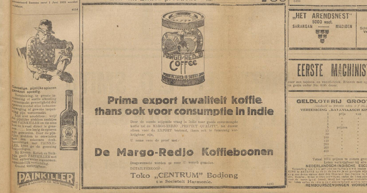 Iklan Margo Redjo Tahun 1930 di de lokomotief, salah satu teknik pemasaran dulu (sumber: dokumentasi delpher.nl)