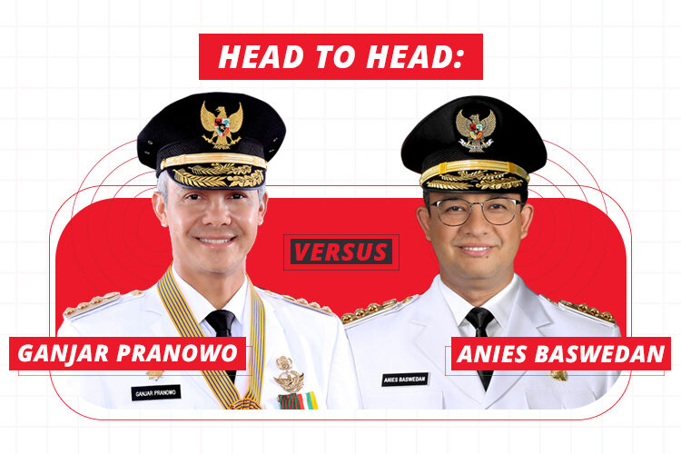 head to head Ganjar Pranowo versus Anies Baswedan