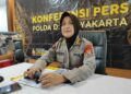 Kasubbid Penmas Polda DIY, AKBP Verena SW dalam keterangannya di Mapolda DIY, Rabu (29/03/2023). MOJOK.CO