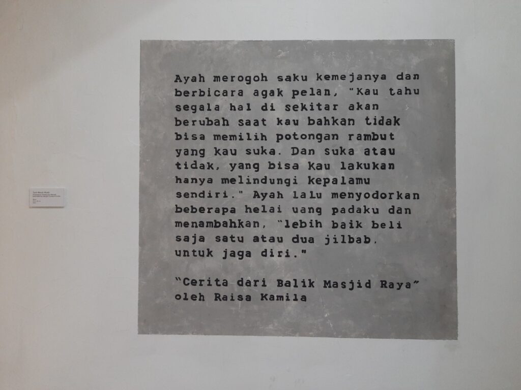 mural berisi kutipan cerpen Raisa Kamila