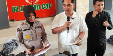 Wadir Reskrimum Polda DIY AKBP, Tri Panungko menyampaikan hasil pemeriksaan forensik tersangka mutilasi di Mapolda DIY. MOJOK.CO