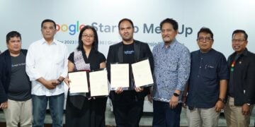 Penandatanganan Nota Kesepahaman Dagangan & KADIN DIY di acara Google Goes to Yogyakarta. MOJOK.CO