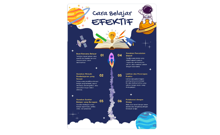 Poster pendidikan belajar evektif - Foto Canva