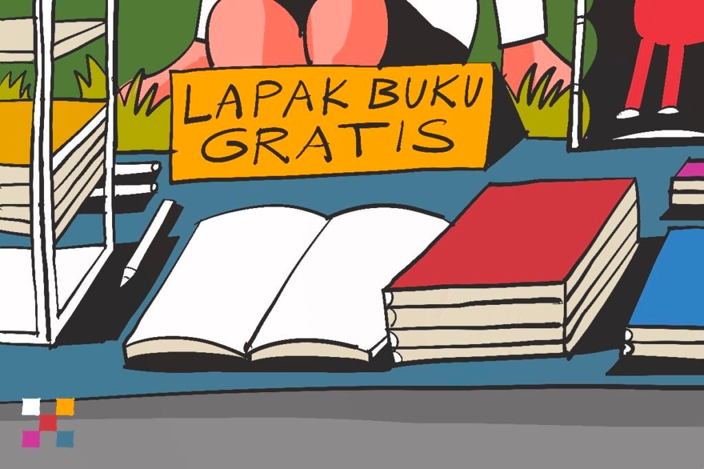 Lapak Buku Bacaan Gratis di Tunjungan Surabaya. MOJOK.CO