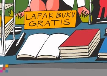 Lapak Buku Bacaan Gratis di Tunjungan Surabaya. MOJOK.CO