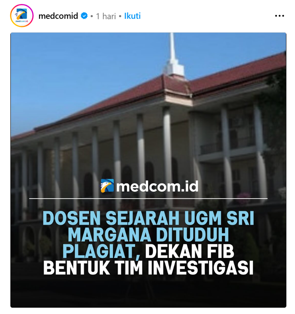 Tuduhan plagiat dosen UGM.