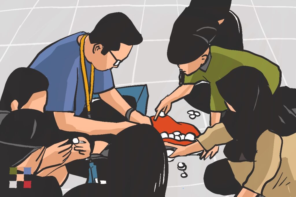 Workshop limbah kerang mahasiswa KKN UGM di Desa Butuh, Konawe Selatan, Sulawesi Tenggara MOJOK.CO