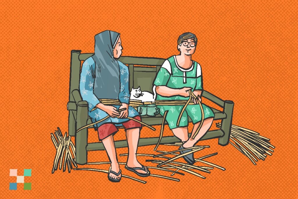 Pensiun dari Guru, Raup Puluhan Juta dari Mengayam Bambu di Minggir Jogja. MOJOK.CO