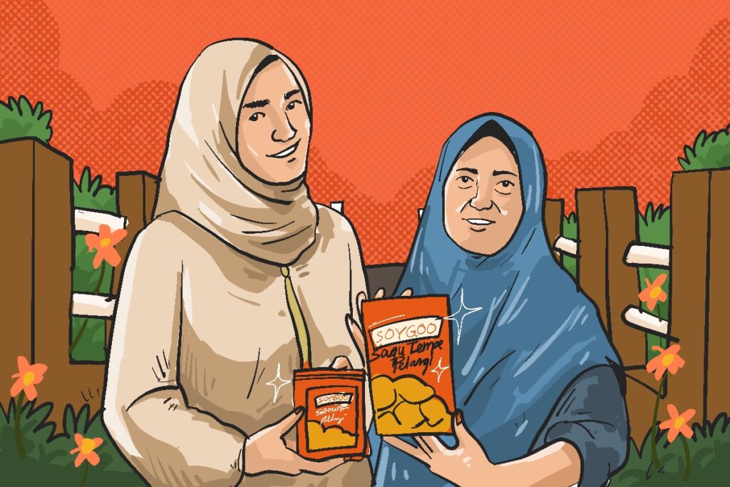 Alumnus POLINEMA ajak perempuan di Kampung Sanan, Malang berinovasi tempe. MOJOK.CO