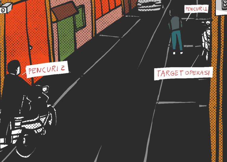 Maling motor (curanmor) di Surabaya makin gila. Makin berani dan tak takut CCTV MOJOK.CO