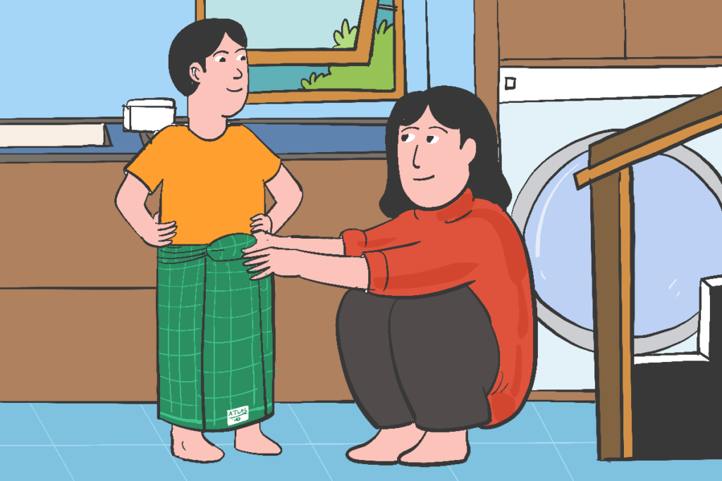 Sarung Atlas saksi kasih sayang ibu sepanjang usia MOJOK.CO