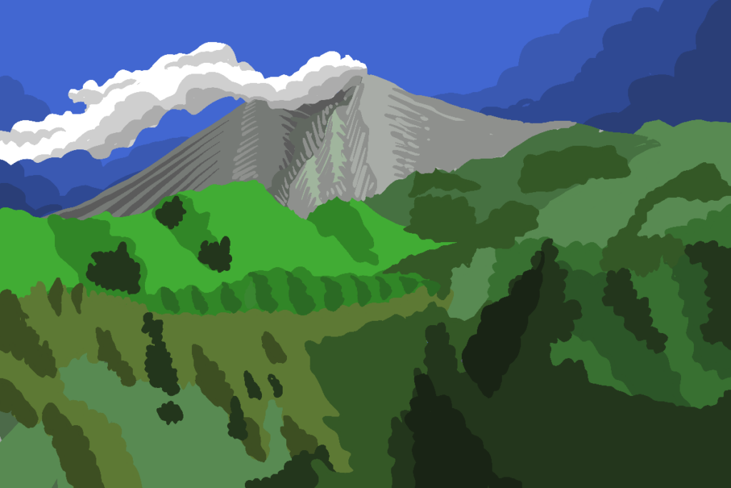 Pemandangan Gunung Merapi dilihat dari Bukit Argobelah, Deles Indah. MOJOK.CO