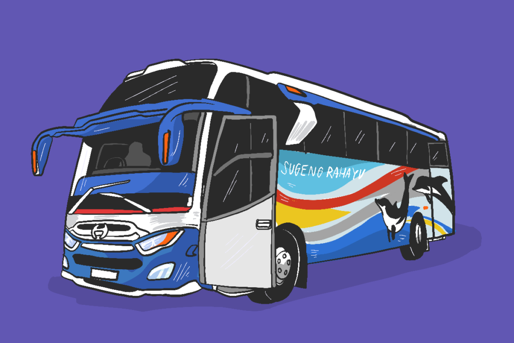 Bus Sugeng Rahayu untuk perjalanan dari Surabaya ke Jogja. MOJOK.CO