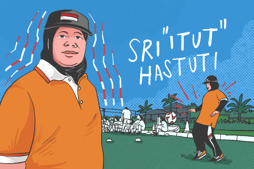 Sri 'Itut' Hastuti melatih dengan hati. MOJOK.CO