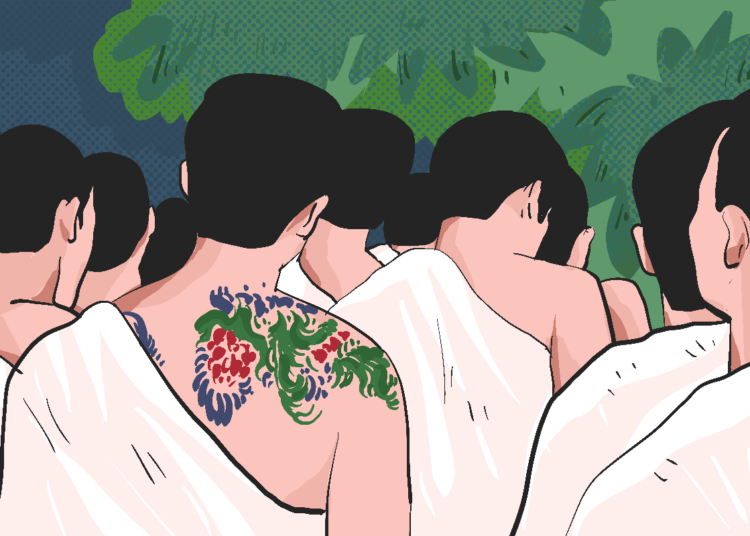 Para napi melakukan manasik haji di lapas wirogunan. MOJOK.CO