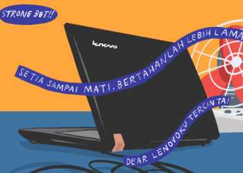 Laptop Lenovo. MOJOK.CO