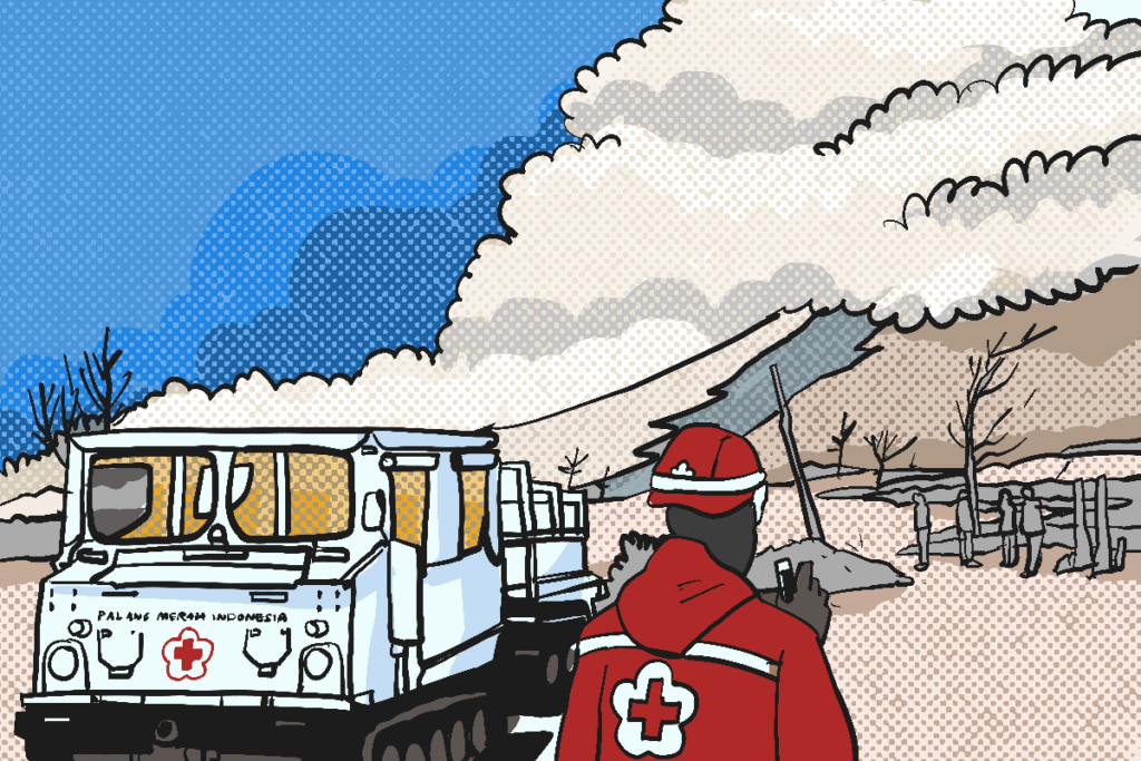 Alumnus Jurusan Keperawatan kerja menjadi relawan PMI Kota Surabaya. MOJOK.CO