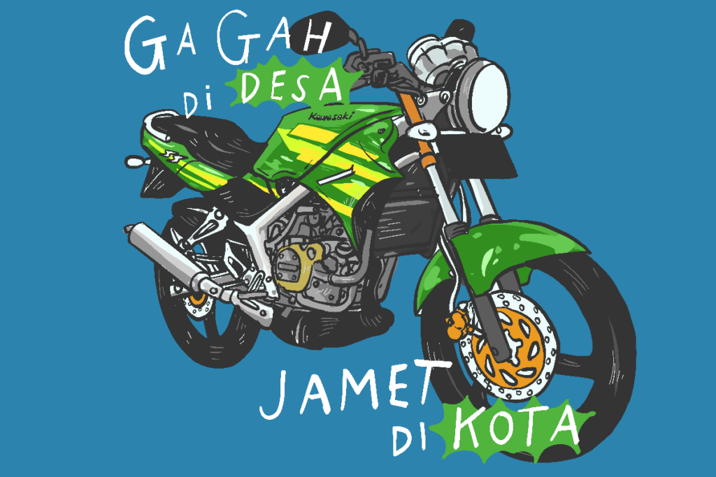 Punya motor Kawasaki Ninja SS: Gagah di desa, jamet di kota MOJOK.CO