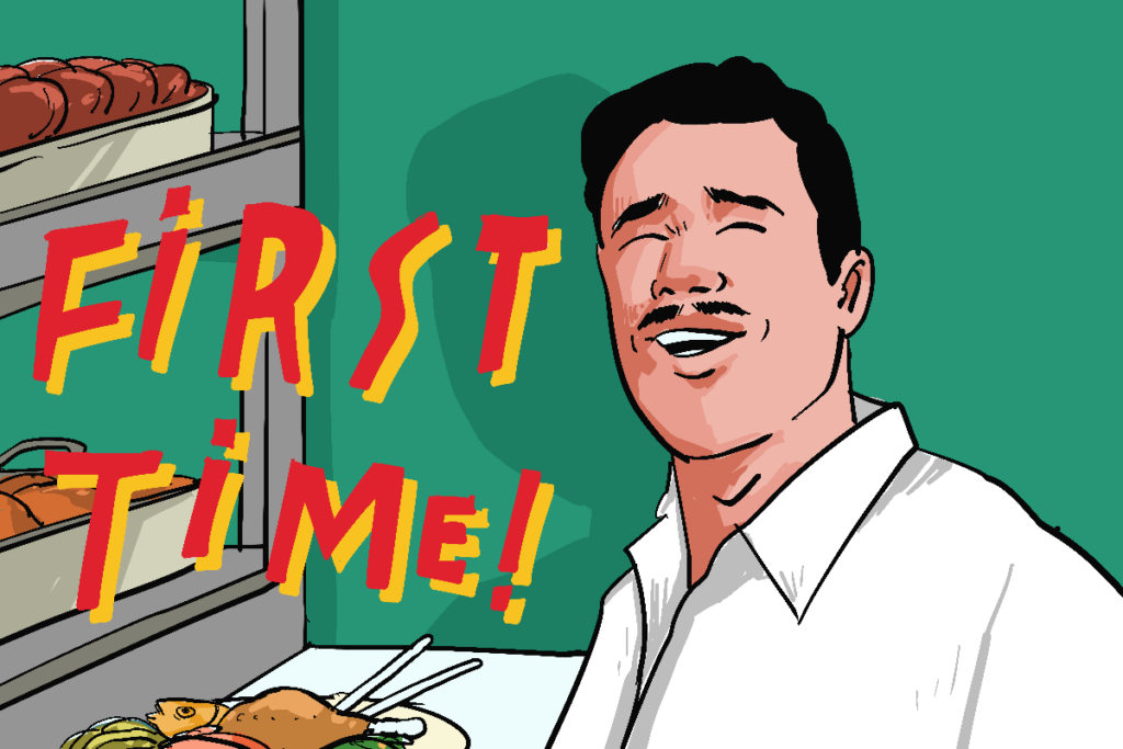 Pertama kali makan di warung makan warteg. Katrok saat ditanya menu hingga penyesalan setelah makan MOJOK.CO