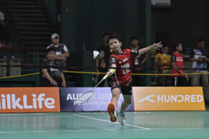 Peserta U-11 Putra, Jisrel Elfiano Lumoindong mengerahkan kemampuan terbaiknya pada Audisi Umum PB Djarum 2025 demi mewujudkan mimpi menjadi atlet PB Djarum. (Dok. PB Djarum)