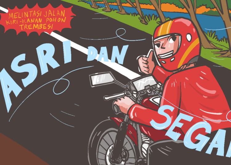 Trembesi di jalan Pantura jadi oase di tengah panas matahari yang terasa menyiksa MOJOK.CO