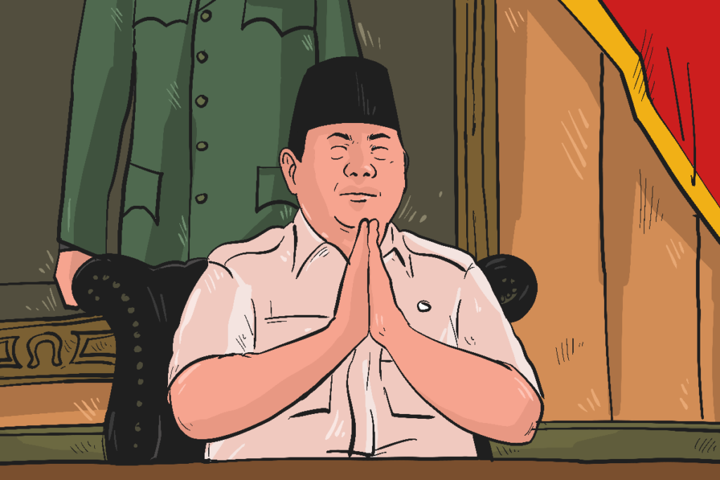 Presiden Prabowo tak mau minta maaf. Komunikasi publik dinilai buruk. MOJOK.CO