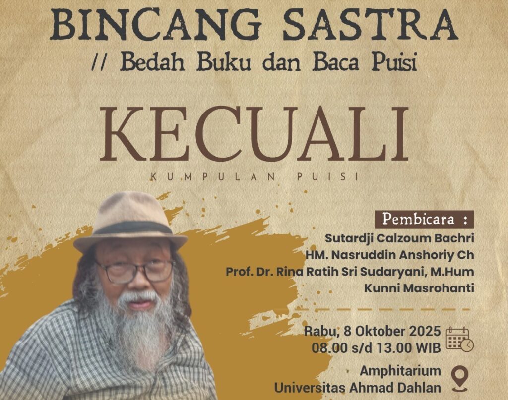 Presiden Penyair, Sutardji Calzoum Bachri Hadir di Jogja Membawa "Kecuali" MOJOK.Co