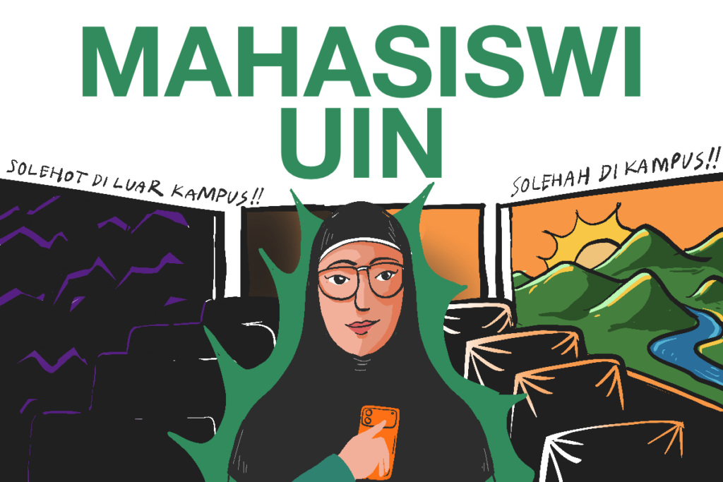 Ilustrasi mahasiswi UIN - MOJOK.CO