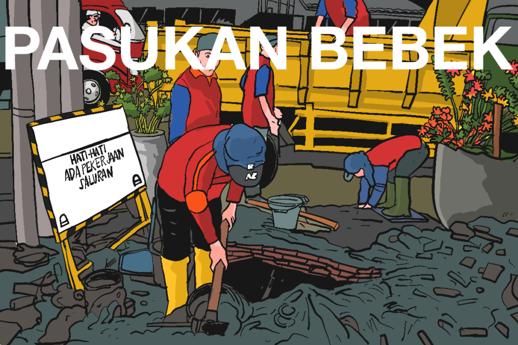 Pasukan Bebek oleh Dinas Pekerjaan Umum Semarang atasi banjir. MOJOK.CO