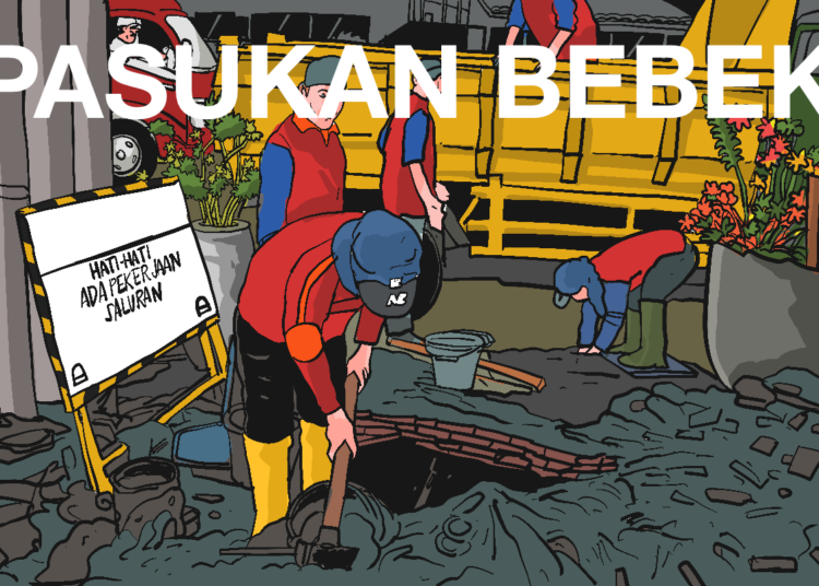 Pasukan Bebek oleh Dinas Pekerjaan Umum Semarang atasi banjir. MOJOK.CO