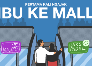 Pertama kali ajak ibu ke pusat perbelanjaan modern (mall) di Surabaya. Haru dan bahagia MOJOK.CO