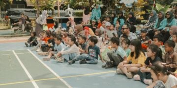 Peserta kegiatan Main Bareng Lareplay di Taman Bakung, Baciro, Kota Yogyakarta MOJOK.CO