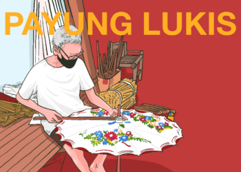 Perajin payung hias di Paguyuban Ngudi Rahayu, Juwiring, Klaten. MOJOK.CO