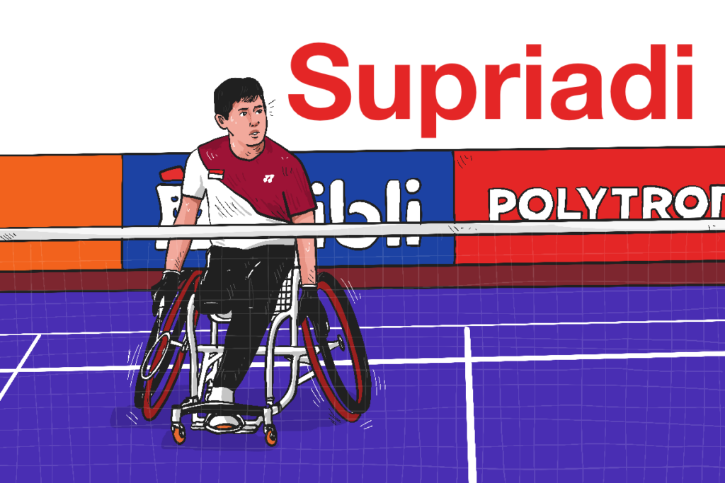 Perjalanan hidup Supriadi menjadi atlet bulu tangkis kursi roda dan tampil di event internasional seperti Polytron Indonesia Para Badminton 2025 Solo MOJOK.CO