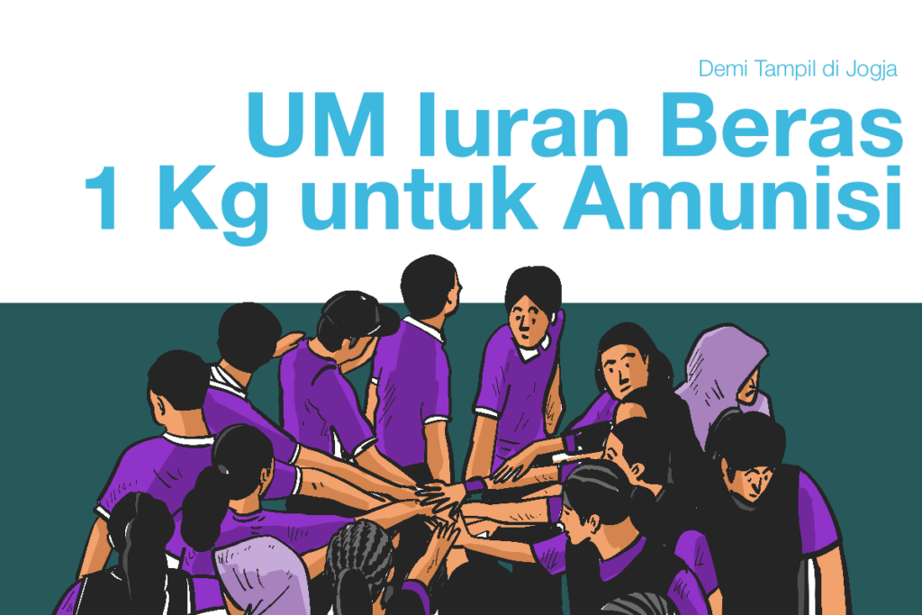 Semangat pemain dan pelatih Universitas Negeri Malang (UM) sebelum bertanding. MOJOK.CO