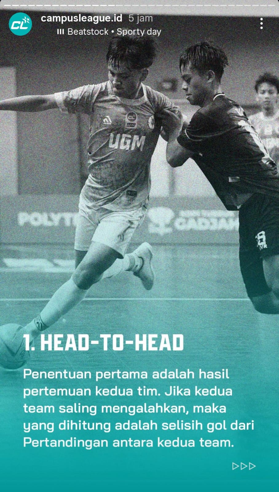 Sistem permainan futsal head to head. MOJOK.CO