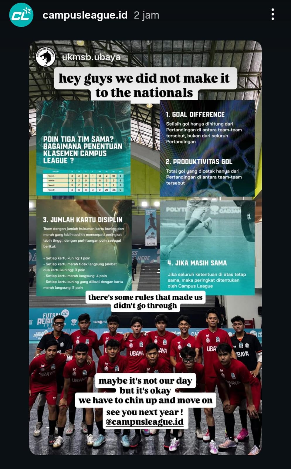 Pernyataan resmi tim futsal ubaya. MOJOK.CO