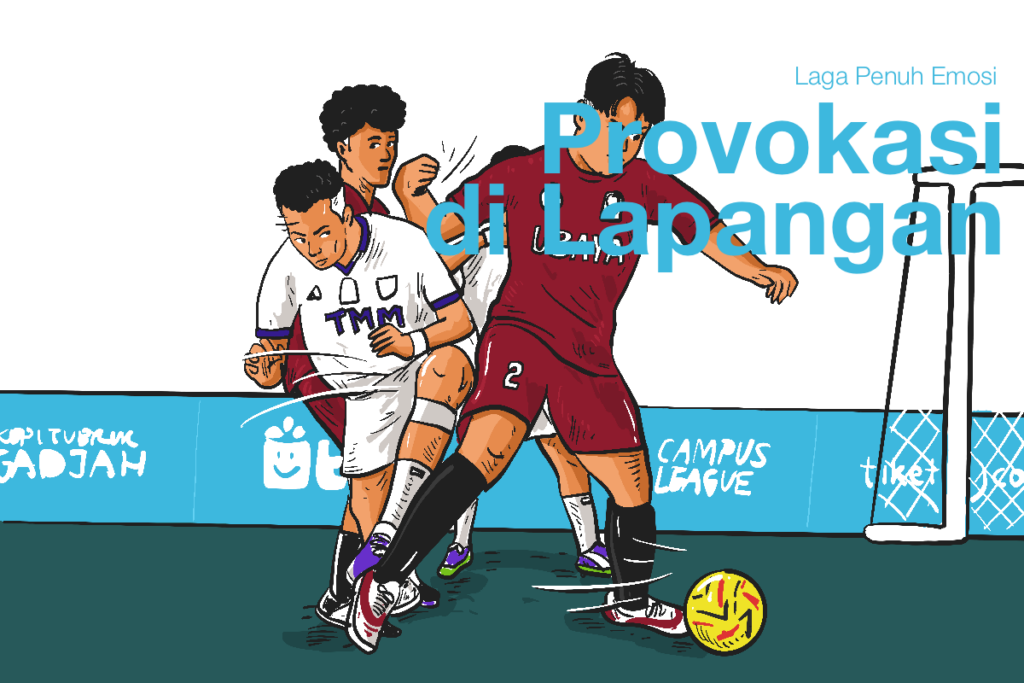 Lapangan futsal untuk kompetisi antar kampus atau mahasiswa penuh emosi dan tensi tinggi MOJOK.CO