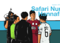 Safari Nur Hannafi (22) (merah), kapten tim futsal UNY MOJOK.CO