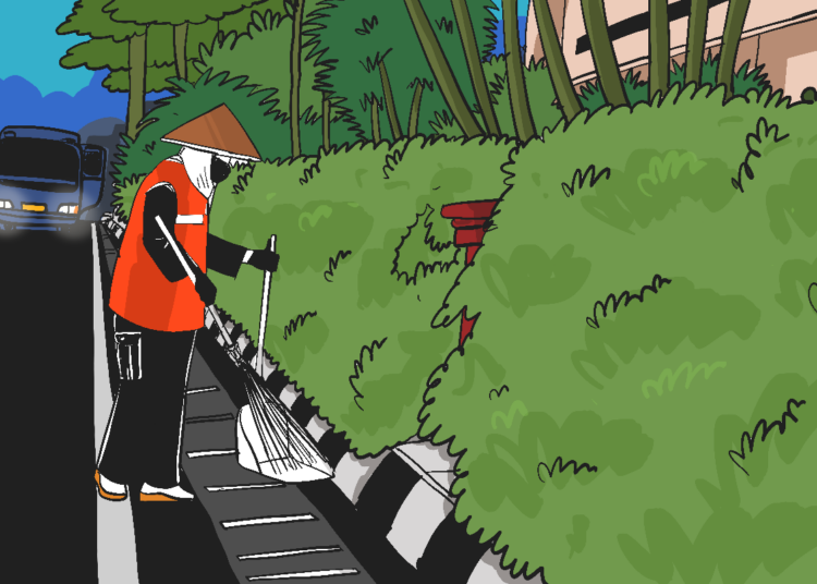 Ibu tunggal kerja sebagai petugas kebersihan DLH di Semarang. MOJOK.CO