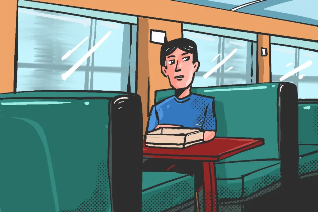 User bus ekonomi Sumber selamat pertama kali makan di kantin kereta api. Termakan ekspektasi sendiri MOJOK.CO